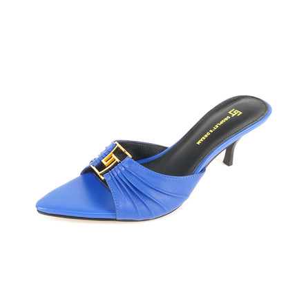 2024 Pantofole da donna nuove estive a punta con bocca di pesce Tacchi alti Pantofole da esterno antiscivolo sexy GJ Scarpe singole decorative in metallo