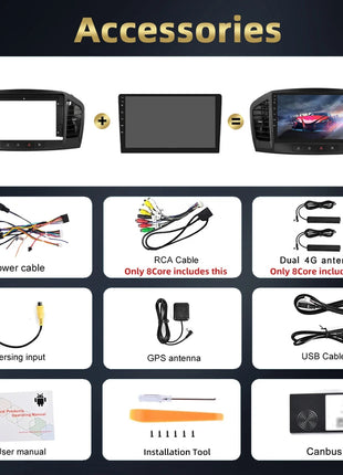 Podofo 8 + 128G 9 ''Car Radio For Buick Regal 2009-2013/Opel Insignia 2008-2012 Multimedia Player Carplay Android Car WIFI 4G GPS