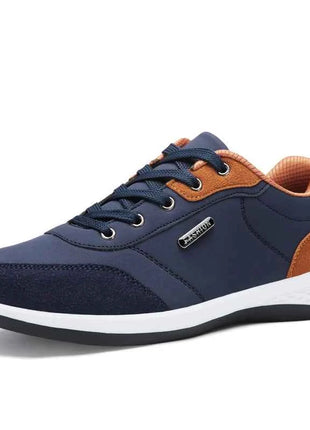 YRZL Men Shoes Spring Autumn Waterproof Walking Sneakers Leisure Male Leather Sports Shoes Non-Slip Footwear Tennis for Men