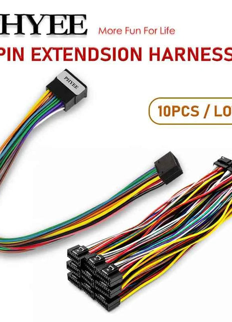 Cablaggio di Prolunga a 16 Pin, Plug and Play, Lunghezza 300mm, 10 Pezzi/Lotto, Adattatore per Autoradio Android a 16 Pin