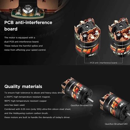 NEW HOBBYWING QuicRun 540 30T 40T 555 11T 13T Brushed Motors for 1/10 RC Model Car Crawler Buggy Retrofitting Accessories