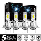 4PCS H7 LED Headlight KIT Combo Bulbs High Low Beam Super Bright White 6000K