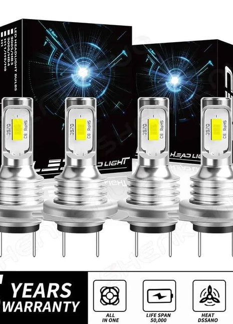 4PCS H7 LED Headlight KIT Combo Bulbs High Low Beam Super Bright White 6000K