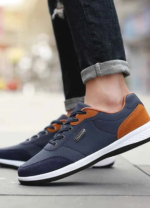 YRZL Men Shoes Spring Autumn Waterproof Walking Sneakers Leisure Male Leather Sports Shoes Non-Slip Footwear Tennis for Men