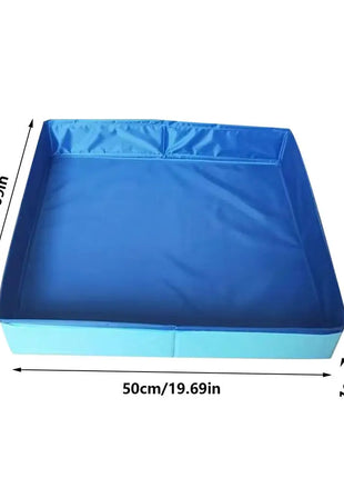 Pet Swimming Pool Square-Shaped Foldable PVC Non-Inflatable Anti-Slip Dog Kiddie Pool for Pet Dog Puppies Home Backyard