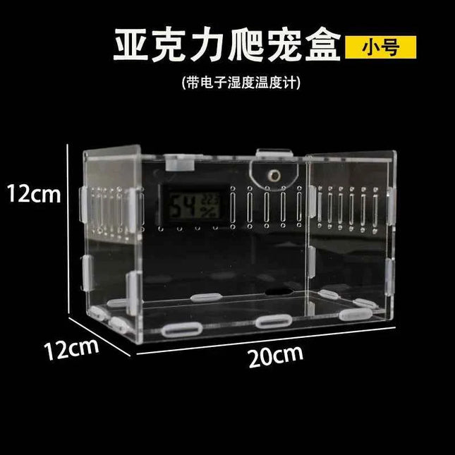 Acrylic Terrarium Enclosure With Thermometer For Reptiles And Invertebrates Desktop Display Box For Kids Gift For Hobbyists