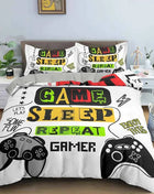 Gamepad Polyester Duvet Cover Set Colourful Button King Play Gamer Bedding Set Kids Teens Man Video Game for Child