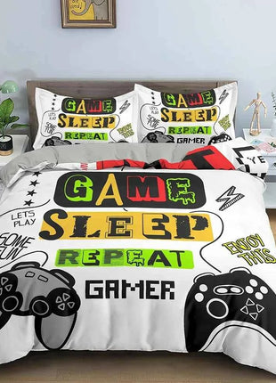 Gamepad Polyester Duvet Cover Set Colourful Button King Play Gamer Bedding Set Kids Teens Man Video Game for Child