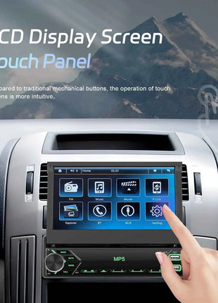 Hikity Multimedia Player Mirror Link 7'' HD Manual Retractable Touchscreen Universal MP5 Car Player BT FM TF Colorful Backlight