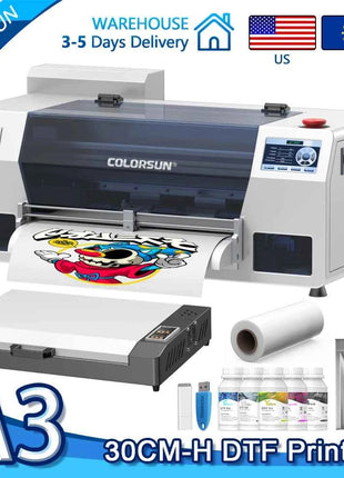 Colorsun A3 DTF Printer For Epson XP600 Impresora A3 DTF Printer With Oven A3 DTF Printing Machine For T-shirt Hoodies Fabric