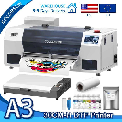 Colorsun A3 DTF Printer For Epson XP600 Impresora A3 DTF Printer With Oven A3 DTF Printing Machine For T-shirt Hoodies Fabric