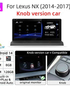 Nunoo Android 14 CarPlay Auto Radio For Lexus NX NX200 NX200T NX300h 2014-2021 Multimedia Navigation GPS DSP 4G WiFi