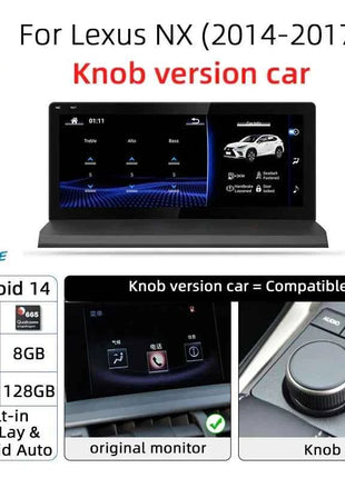 Nunoo Android 14 CarPlay Auto Radio For Lexus NX NX200 NX200T NX300h 2014-2021 Multimedia Navigation GPS DSP 4G WiFi