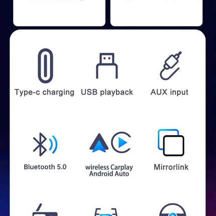 IPS 6.9 Inch 1Din Wireless Or wired Carplay Android Auto Car Radio Multimedia MP5 Player 1 Din DVD Bluetooth Stereo USB Charging