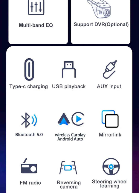 IPS 6.9 Inch 1Din Wireless Or wired Carplay Android Auto Car Radio Multimedia MP5 Player 1 Din DVD Bluetooth Stereo USB Charging