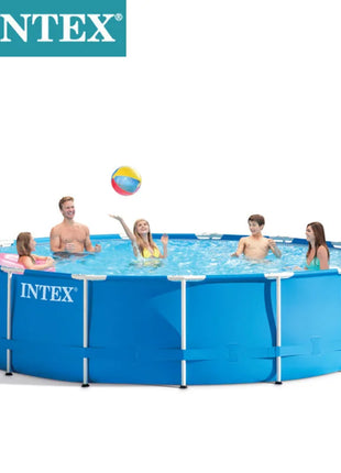 Piscina Rotonda Intex 28200 con Telaio, Piscina per Bambini e Famiglie da Esterno, 305cm x 76cm, Piscina Singola