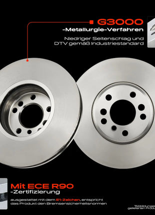 Frankberg 2x Dischi Freno 4x Pastiglie Freno Asse Anteriore Per BMW X3 E83 X5 E53 3.0L 4.4L 2000-2011 34112282090 34116794300
