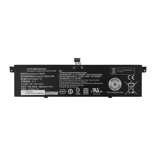 HD 7.6V 39Wh 5230mAh New Laptop Battery R13B01W R13B02W for Xiaomi Mi Air 13.3" 2018 Series Notebook 161301-0