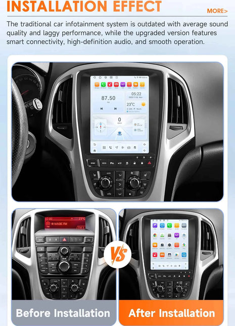 9.7" Hizpo CarPlay Android Car Radio for Opel Astra J Buick Verano 2009 - 2015 Tesla Style Screen GPS DSP 360CAM  Snapdragon6115