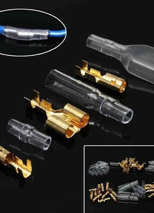 25 50sets 4.0mm bullet Crimp terminal car electrical wire connector diameter Female+Male+sheath Case Cold press terminal 1in2out