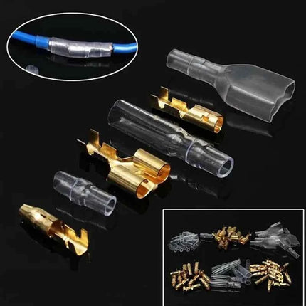 25 50sets 4.0mm bullet Crimp terminal car electrical wire connector diameter Female+Male+sheath Case Cold press terminal 1in2out