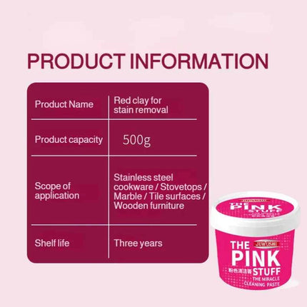 JMY Pink Cleaning Paste Multi-functional Stain Remover Degreaser for Kitchen Cookware Oven Home Cleaning Supplies Safe Effective