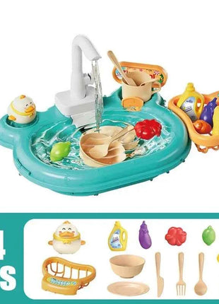 Puzzle per bambini Giochi di imitazione Giocattoli Lavapiatti Giocattoli Regalo Cucina Giocattoli interattivi 2 in 1 Scivolo Pesca Montessori Giocattoli