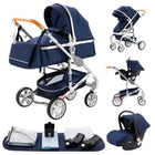 Multifunction 3 in 1 Baby Stroller with Car Seat and Sleeping Basket Baby Pram Lightweight Infant Pushchair Compact Folding Pram