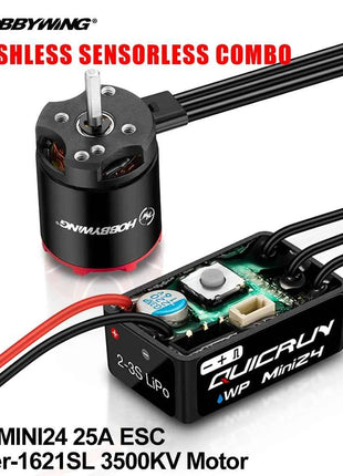HOBBYWING QUICRUN WP-MINI24 25A ESC Outer 1621SL 3500KV Motor Brushless Sensorless Combo Per For 1/24 RC Model Car Crawler