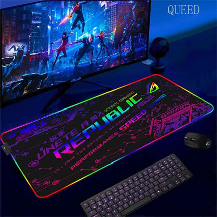 Cartoon Asus Deskmat Mouse Pad Gaming LED Mouse Mat 900x400 Mousemats Table Pads PC Office Desk Mat RGB Keyboard Mats XXL