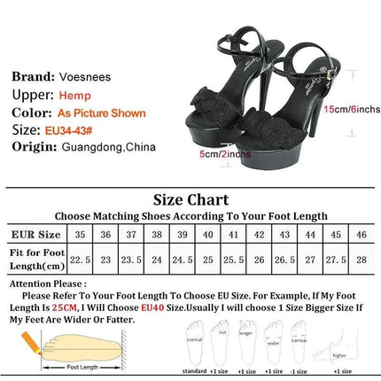 Sandali con cinturino con fibbia da 15CM/6 pollici piattaforma da donna pista estiva tacchi alti sottili scarpe modello Night Club Pole Dance Striptease Shoes