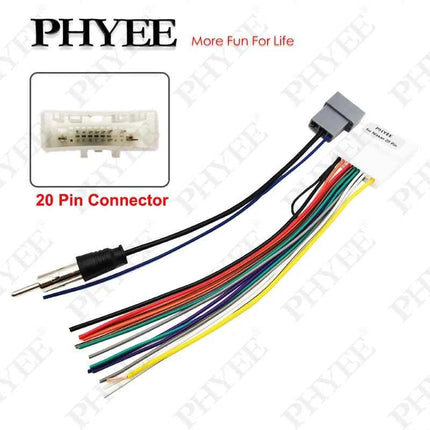 Cablaggio Radio a 20 Pin, cavo Antenna connettore a 3Pin, cavi fai da te per Car Multimedia, per Nissan Qashqai Versa Sentra X-trail