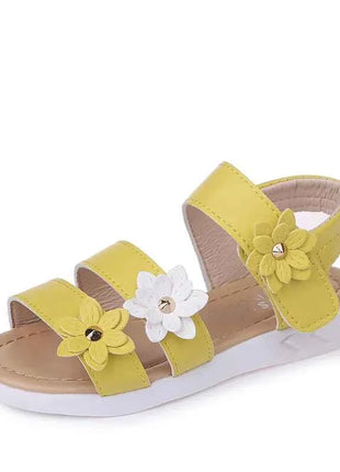 2024 Estate Nuove Ragazze Sandali Bambini Sandali Floreali con 3 Fiori Principessa Dolce per la Festa Nuziale Scarpe Eleganti Sandali Per Bambini 21-36