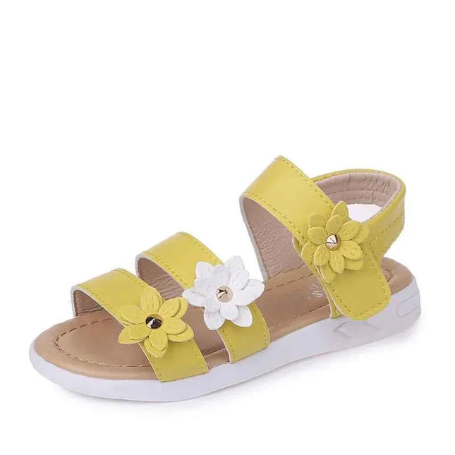 2024 Estate Nuove Ragazze Sandali Bambini Sandali Floreali con 3 Fiori Principessa Dolce per la Festa Nuziale Scarpe Eleganti Sandali Per Bambini 21-36