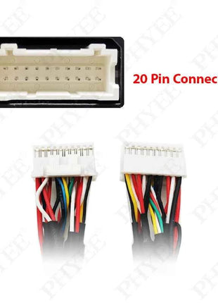 Cablaggio audio video RCA a 20 pin, cavo slot per scheda SIM 4G, uscita subwoofer CVBS Aux Amp Control Fan Jack Mic Wire per Android per auto