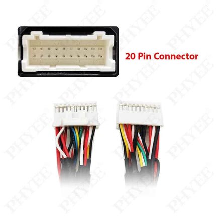 Cablaggio audio video RCA a 20 pin, cavo slot per scheda SIM 4G, uscita subwoofer CVBS Aux Amp Control Fan Jack Mic Wire per Android per auto
