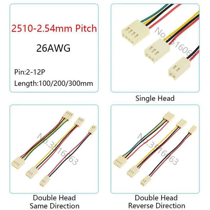 5/10 Pz KF2510 2510 2.54mm Spina Femmina Connettore Con Filo 100/200/300mm Cavo 2/3/4/5/6/7/8P Spille Doppio Ponticello Linea Per Arduino