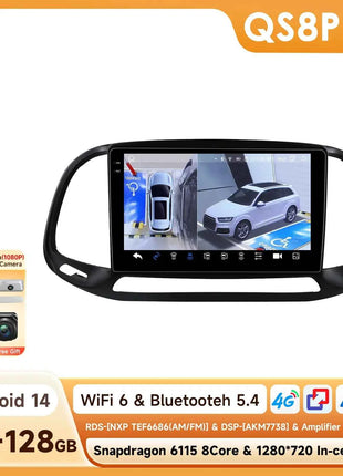 Hizpo AI Voice Autoradio Radio For Fiat Doblo 2015 - 2019 4G Car Multimedia GPS 2din Wireless CarPlay Android Auto Navigation BT