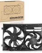 Frankberg 1x Ventola doppia per raffreddamento motore per VW Golf 5 6 1K Passat Jetta III Audi A3 TT 1K0959455N 47387
