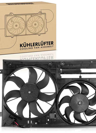 Frankberg 1x Ventola doppia per raffreddamento motore per VW Golf 5 6 1K Passat Jetta III Audi A3 TT 1K0959455N 47387