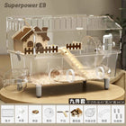 Luxury Acrylic Hamster Cage, Extra Large Transparent Habitat, Chew-Proof rodent Villa for Syrian Hamster Gerbil Mouse