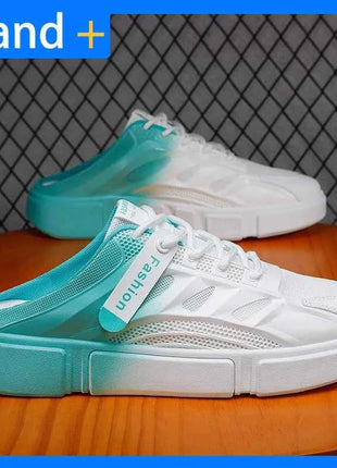 Scarpe da Passeggio Uomo in Mesh Casual Estive Nuove Ciabatte Baotou con Tacco Basso Comode Morbide Antiscivolo per Esterni