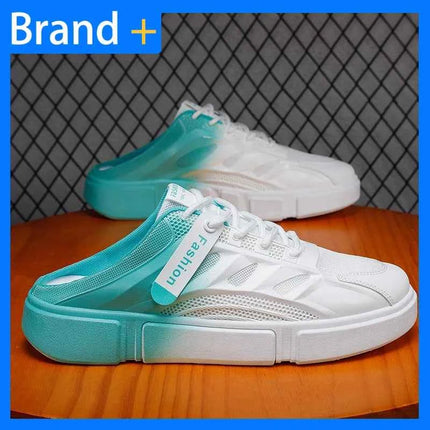 Scarpe da Passeggio Uomo in Mesh Casual Estive Nuove Ciabatte Baotou con Tacco Basso Comode Morbide Antiscivolo per Esterni