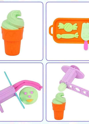 Stampo per pasta da gioco per gelato 3D Accessori per pasta da gioco Giocattoli artigianali fai-da-te per bambini Bambini Simpatico animale ghiacciolo Stampi per argilla da plastilina