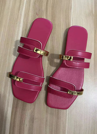 Women's Shoes Summer Flats Flip Flops Dress Shallow Casual Women's Slides Rome Open-toe Slippers for Women Slingback Sandals 2023