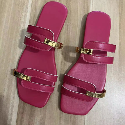 Scarpe da donna Summer Flats Flip flop Dress Shallow Casual donna Slides roma Open-toe pantofole da donna Slingback Sandals2023