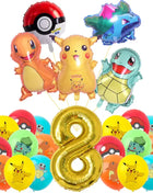 Forniture per decorazioni per feste di compleanno a tema Pokemon Cartoon Pokemon Go Stoviglie Tazze Piatti Palloncino Pikachu per bomboniere per baby shower