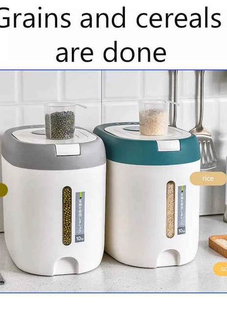 XIAOGUI 5KG/10KG Rice Dispenser Kitchen Organizer And Storage Container Home Box Cereal Jar Botes Cocina Almacenaje Alimentos