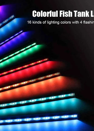 Fish Tank Light Bar 5050 RGB LED 28cm 48cm Waterproof Aquarium Submersible Lamp Remote Control 16 Kinds of Colors EU Plug