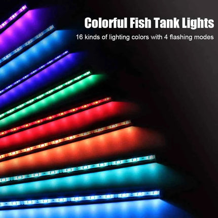 Fish Tank Light Bar 5050 RGB LED 28cm 48cm Waterproof Aquarium Submersible Lamp Remote Control 16 Kinds of Colors EU Plug